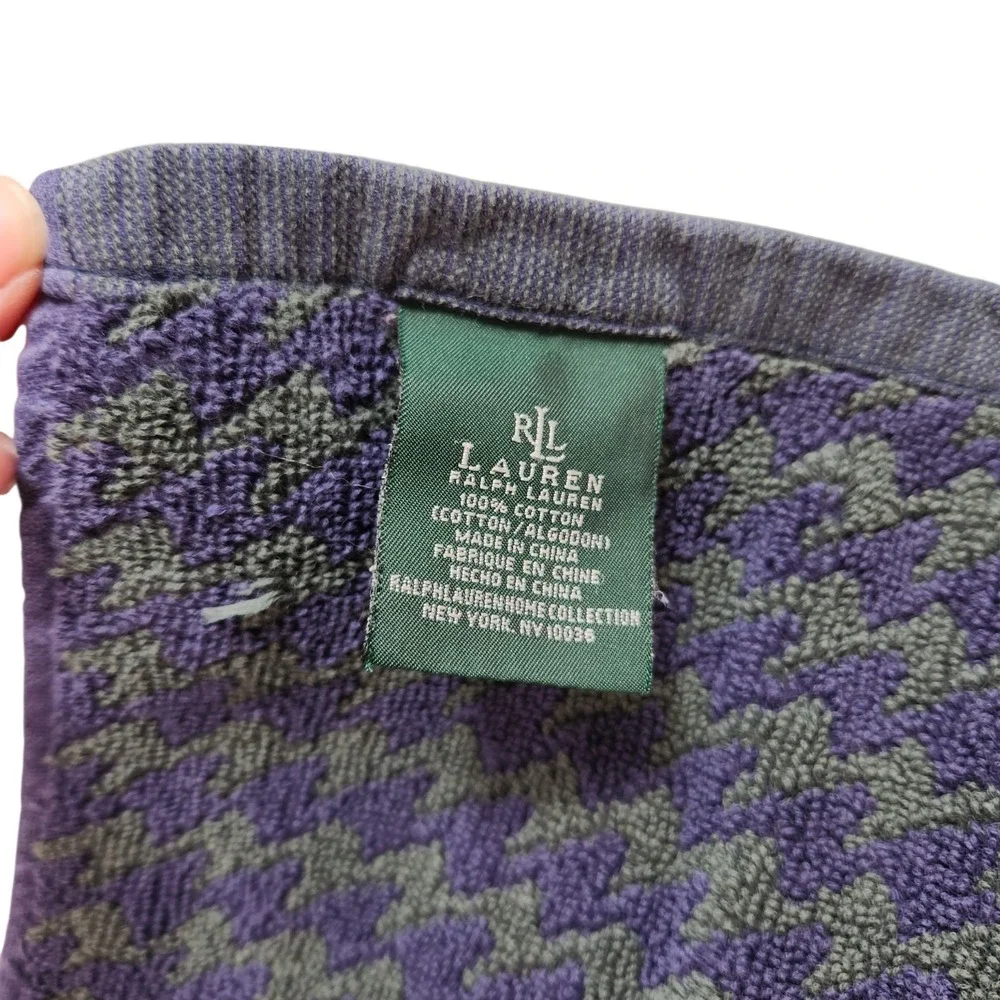 Vintage Ralph Lauren Houndstooth Set 9 Towels USA W/Tags Face Bath Floor Mat ***
